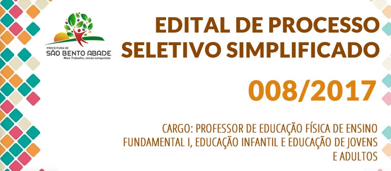 PS Nº 008/2017 - Professor de Educação Física