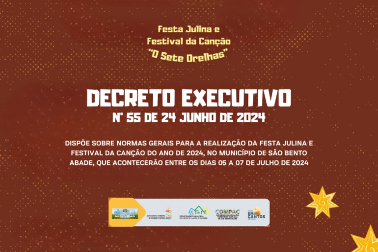 Decreto Festa Julina e Festival da Canção