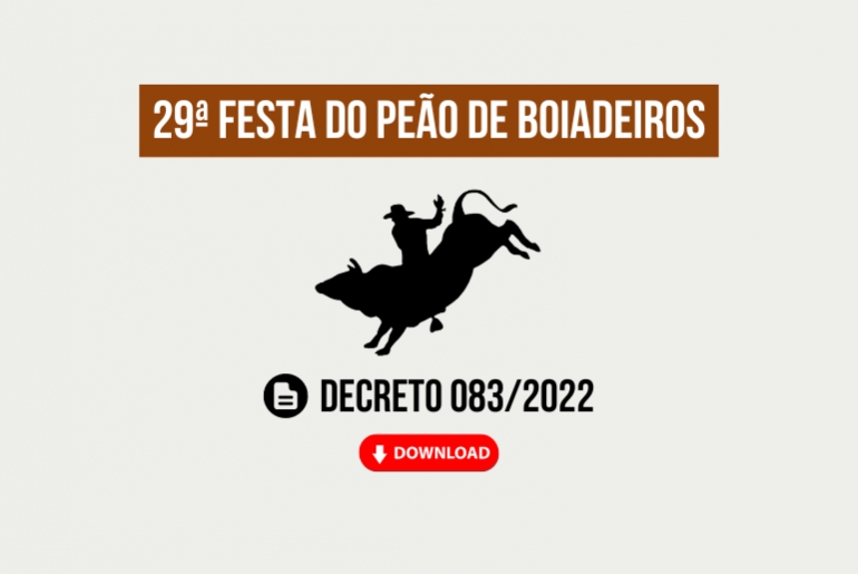 Decreto 083/2022 - 29&ordf; Festa de Pe&atilde;o