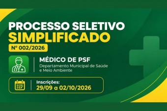 Processo Seletivo 002/2026 - Médico PSF